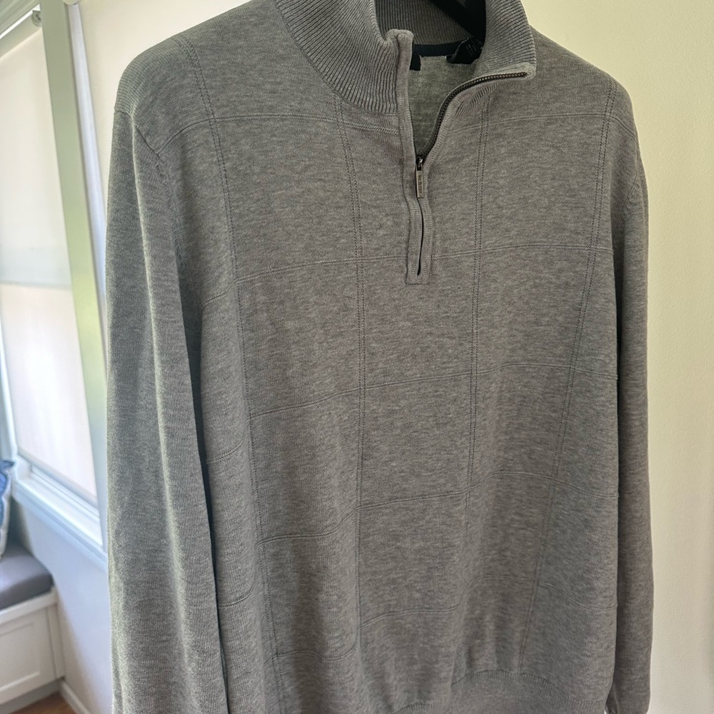 Van Heusen Men's Zip-Up Gray Sweater